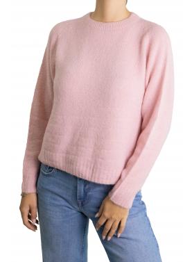 Maglia girocollo tinta unita in mohair 